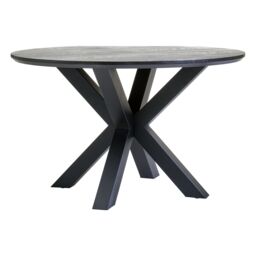 Orsina Stylish Dining Table With Black Metal Legs, Elegant Small Dining Table, Sturdy Kitchen Table For Dinner in Brown - thumbnail 1