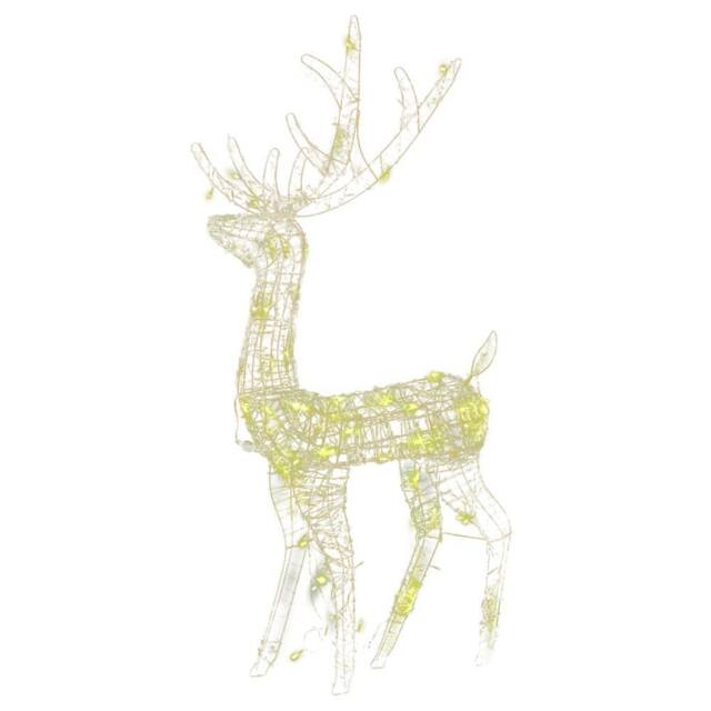 Berkfield Home Stunning Acrylic Reindeer Christmas Decorations 3 pcs 120 cm Warm in White - image 1