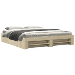 Berkfield Home Bed Frame without Mattress Sonoma Oak 180x200 cm Super King Engineered Wood in Brown - thumbnail 2