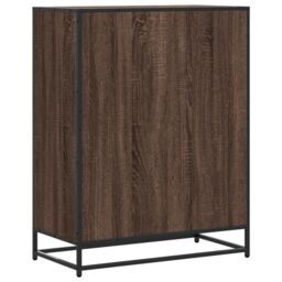 Berkfield Home Shoe Cabinet Brown Oak 75x38x97.5 cm Engineered Wood & Metal - thumbnail 6