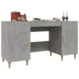 Berkfield Home Desk Concrete Grey 140x50x75 cm Engineered Wood - Size: 140 x 50 x 75 cm - thumbnail 4