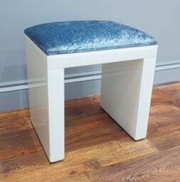 7seas Dressing Table Handmade Stool Crushed Velvet White Glass for Hollywood Mirror Vanity - thumbnail 5