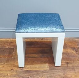 7seas Dressing Table Handmade Stool Crushed Velvet White Glass for Hollywood Mirror Vanity - thumbnail 7