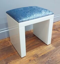 7seas Dressing Table Handmade Stool Crushed Velvet White Glass for Hollywood Mirror Vanity