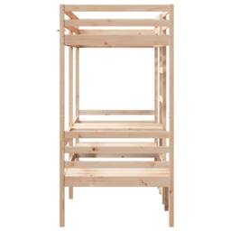 Berkfield Home Loft Bed Frame with Desk & Chairs 80x200cm Solid Wood Pine in Light Tan - Size: 80x200 cm - thumbnail 6