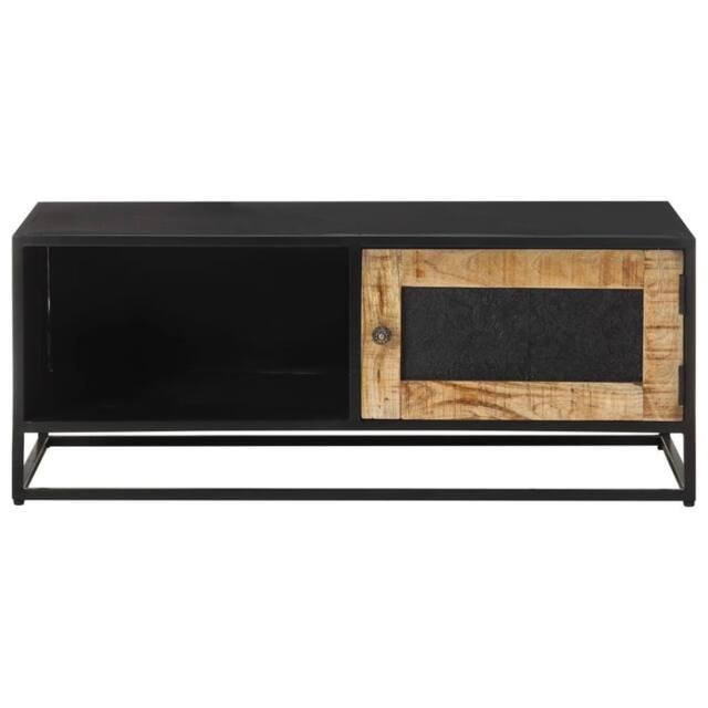 Berkfield Home Coffee Table 90x50x35 cm Rough Mango Wood in Brown - Size: 90 x 50 x 35 cm - image 1
