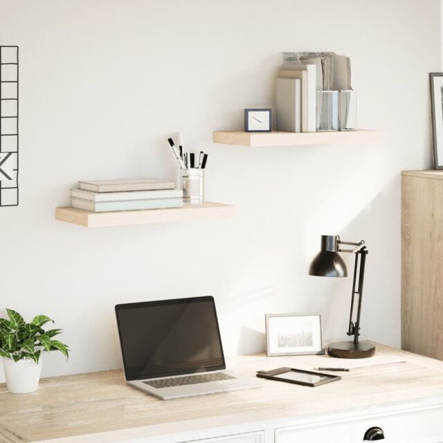 Berkfield Home Floating Shelves 2 pcs 50x23.5x4 cm Engineered Wood in Brown - image 1