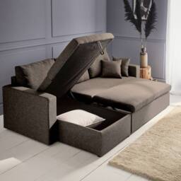 sweeek 3-seater reversible corner sofa bed with storage in Taupe - thumbnail 7