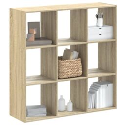 Berkfield Home Bookcase Sonoma Oak 102x32x102 cm Engineered Wood in Brown - Size: 102 x 32 x 102 cm - thumbnail 1