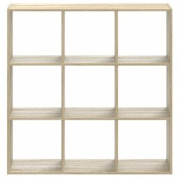 Berkfield Home Bookcase Sonoma Oak 102x32x102 cm Engineered Wood in Brown - Size: 102 x 32 x 102 cm - thumbnail 4