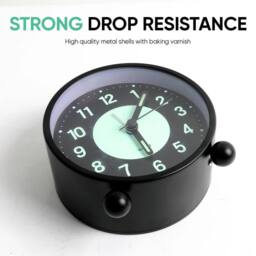 KORVIXA Alarm Clock Bedside No Ticking Battery Power Silent Luminous Clock in Black - Size: 100 cm x 100 cm - thumbnail 4