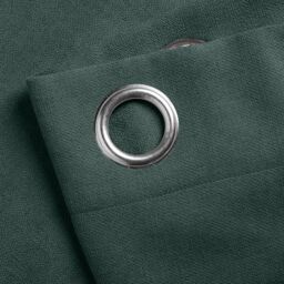 Luxury Living Velvet Chenille Eyelet Curtains Ready Made Pair in Green - Size: 142 cm width x 137 cm drop - thumbnail 4