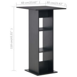 Berkfield Home Bar Table Black 60x60x110 cm - Size: 60 x 60 x 110 cm - thumbnail 6
