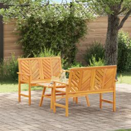 Berkfield Home 3 Piece Garden Lounge Set Solid Wood Acacia in Brown - thumbnail 1