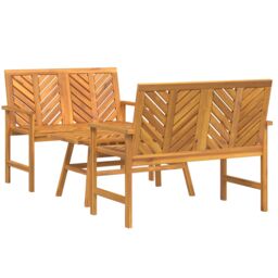Berkfield Home 3 Piece Garden Lounge Set Solid Wood Acacia in Brown - thumbnail 2