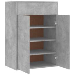Berkfield Home Shoe Cabinet Concrete Grey 60x35x84 cm Engineered Wood - Size: 60 x 35 x 84 cm - thumbnail 7