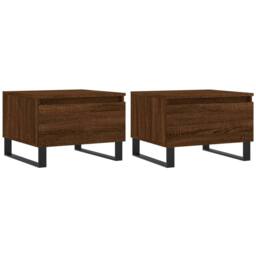 Berkfield Home Modern Coffee Tables 2 pcs Brown Oak 50x46x35 cm Engineered Wood - Size: 50 x 46 x 35 cm - thumbnail 3