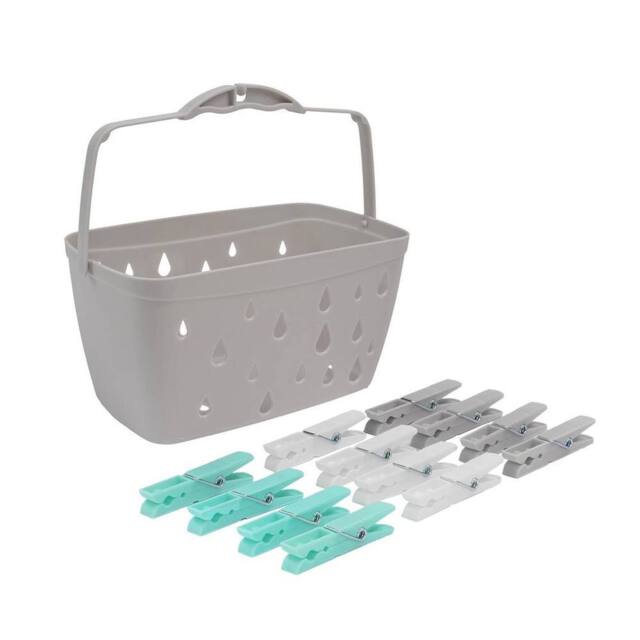EONLION Plastic Peg Basket Grey - Size: 500mm - image 1