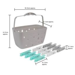 EONLION Plastic Peg Basket Grey - Size: 500mm - thumbnail 3
