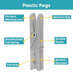 EONLION Plastic Peg Basket Grey - Size: 500mm - thumbnail 5