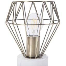 Wyld and Coco Table Lamp - Diamond Cage Shade with Marble-Look Round Base in Bronze - thumbnail 5
