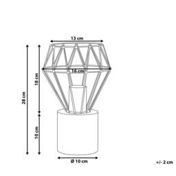Wyld and Coco Table Lamp - Diamond Cage Shade with Marble-Look Round Base in Bronze - thumbnail 3