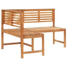 Berkfield Home Garden Corner Bench 140 cm Solid Acacia Wood in Brown - thumbnail 3