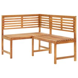 Berkfield Home Garden Corner Bench 140 cm Solid Acacia Wood in Brown