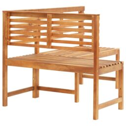 Berkfield Home Garden Corner Bench 140 cm Solid Acacia Wood in Brown - thumbnail 4