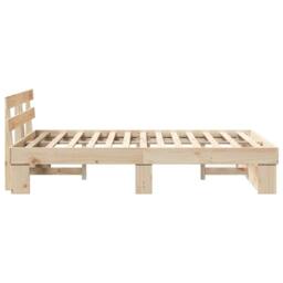 Berkfield Home with Headboard Brown 135 x 190 cm Solid pine wood in Light Tan - thumbnail 6