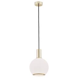 Netlighting Sagunto Dome 20cm Pendant Ceiling Light Opal Matt Brass Steel in Metallic Gold