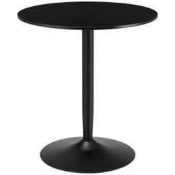 VOGREX Round Dining Table w/ Steel Base, Non-slip Pad for Living Room Black - Size: 100 cm x 80 cm