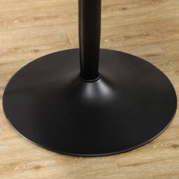 VOGREX Round Dining Table w/ Steel Base, Non-slip Pad for Living Room Black - Size: 100 cm x 80 cm - thumbnail 5