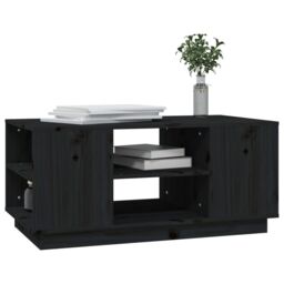 Berkfield Home Coffee Table Black 90x49x40.5 cm Solid Wood Pine - thumbnail 4