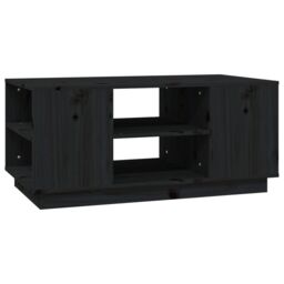 Berkfield Home Coffee Table Black 90x49x40.5 cm Solid Wood Pine - thumbnail 2