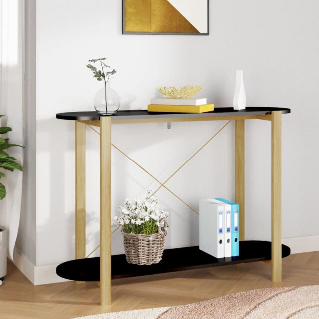 Berkfield Home Console Table Black 110x38x75 cm Engineered Wood - Size: 110 x 38 x 75 cm - image 1