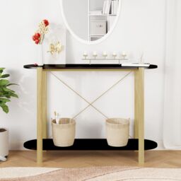 Berkfield Home Console Table Black 110x38x75 cm Engineered Wood - Size: 110 x 38 x 75 cm - thumbnail 3