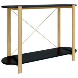 Berkfield Home Console Table Black 110x38x75 cm Engineered Wood - Size: 110 x 38 x 75 cm - thumbnail 2