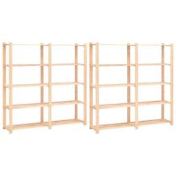 Berkfield Home 5-Tier Storage Racks 2 pcs 170x38x170 cm Solid Pinewood 500 kg in Beige - Size: 170 x 38 x 170 cm - thumbnail 2