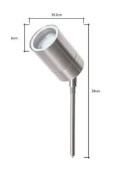 BHS Lighting Jared Steel Outdoor Spike Light in Metallic Silver - thumbnail 6