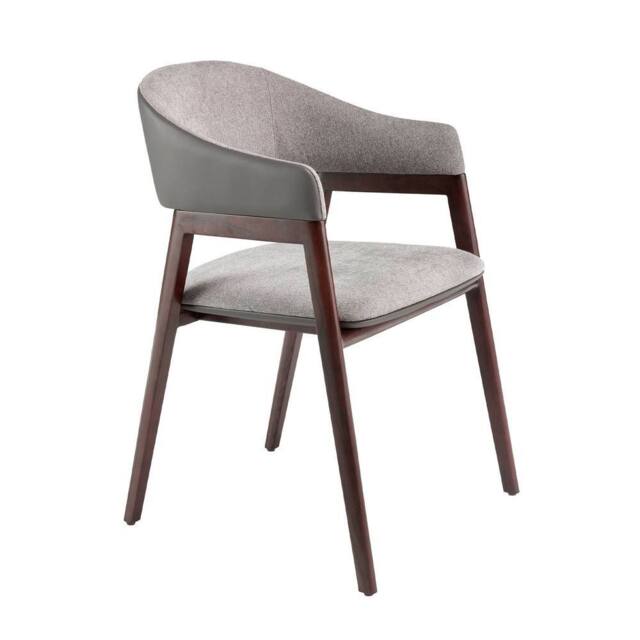 Angel Cerda Model Grey Fabric & Dark Mink Leatherette Dining - image 1