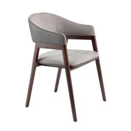Angel Cerda Model Grey Fabric & Dark Mink Leatherette Dining
