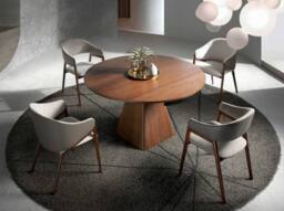 Angel Cerda Model Grey Fabric & Dark Mink Leatherette Dining - thumbnail 4