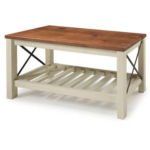 FORGEVIO Cottage Bench White Painted Pine Wooden Seat Slatted Storage Shelf - image 1