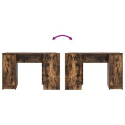 Berkfield Home Desk Smoked Oak 120x42x76 cm Engineered Wood in Brown - Size: 120 x 42 x 76 cm - thumbnail 9