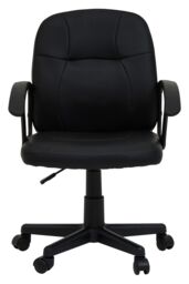 Orsina Comfortable Black Small Home Office Chair, Ergonomic Work From Home Chair, Movable Ergonomic Office Chair - thumbnail 2