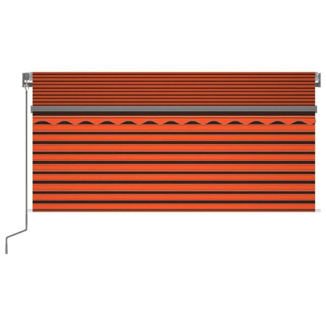 Berkfield Home Manual Retractable Awning with Blind&LED 3x2.5m Orange&Brown - image 1