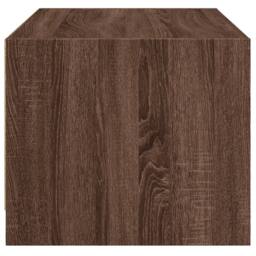 Berkfield Home Modern Coffee Table with Glass Doors Brown Oak 68x50x42 cm - Size: 68 x 50 x 42 cm - thumbnail 7