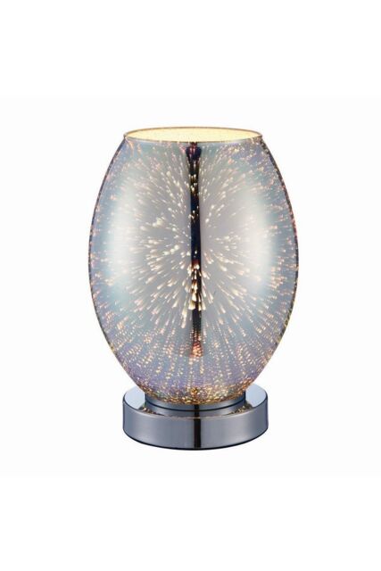 Netlighting Stellar 1 Light Table Lamp Chrome Holographic Glass Chrome Plate E14 in Clear - image 1