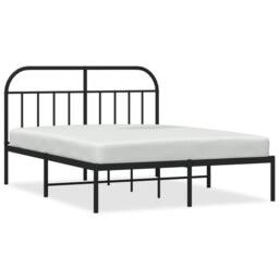 Berkfield Home Metal Bed Frame with Headboard Black 140x200 cm - thumbnail 3